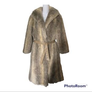 Vintage Faux Fur Coat 1980s Size Small